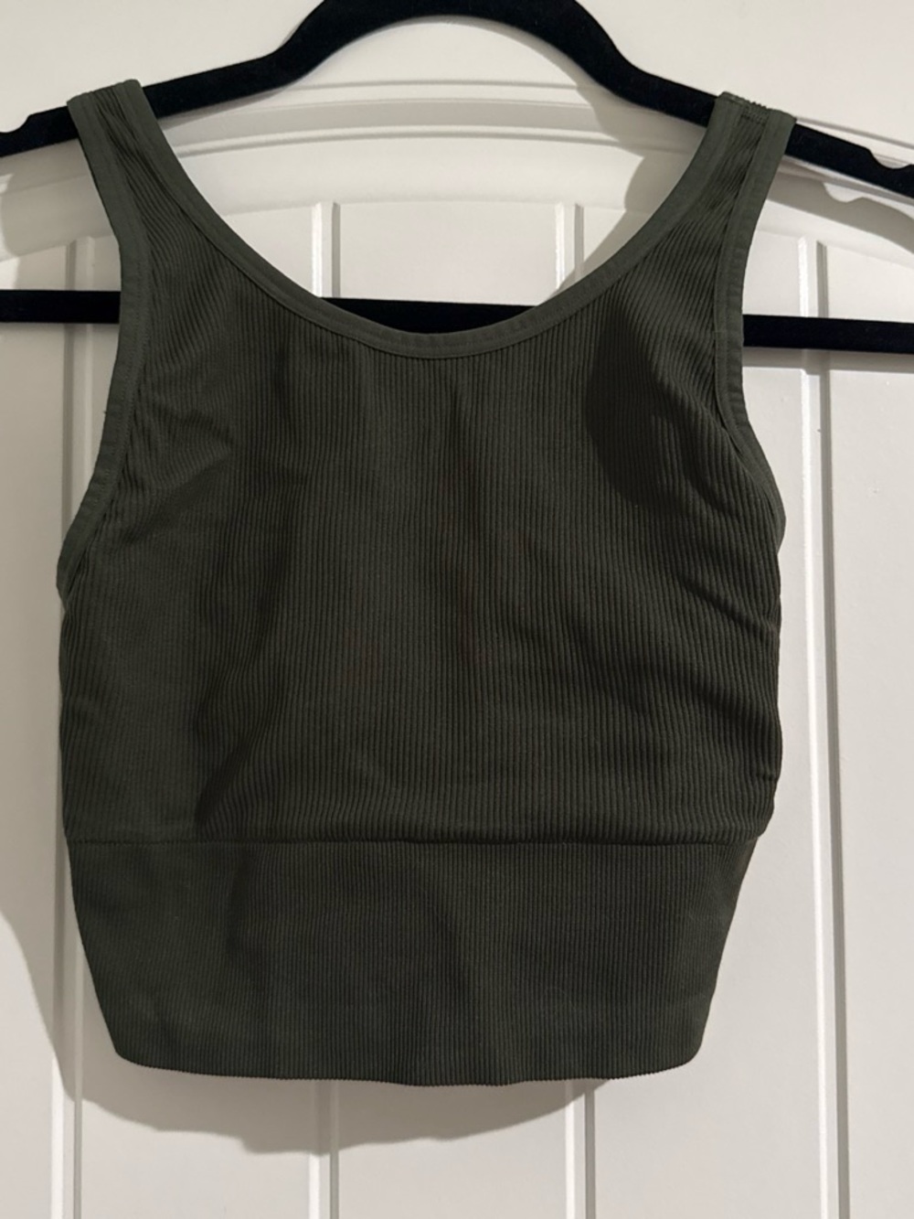 Victoria's Secret Olive Ribbed Crop Tank